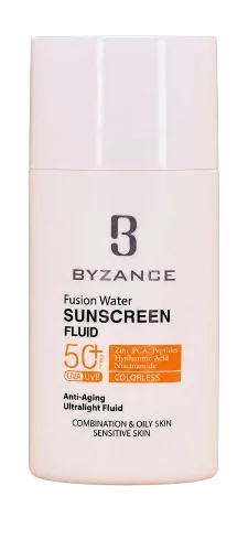 فلوئید ضدآفتاب بی‌رنگ فیوژن واتر بیزانس SPF 50+