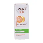 جعبه کرم ضد آفتاب فاقد چربی آکنسل پلاس آردن سان SPF 50 - نمای جلو بسته‌بندی
