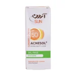 نمای جلوی جعبه کرم ضد آفتاب آکنسل پلاس آردن سان با نشان SPF 50