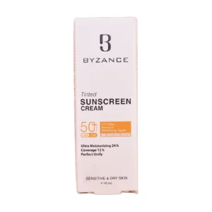 تیوب کرم ضدآفتاب رنگی بیزانس SPF 50+ رنگ بژ طبیعی - نمای جلو