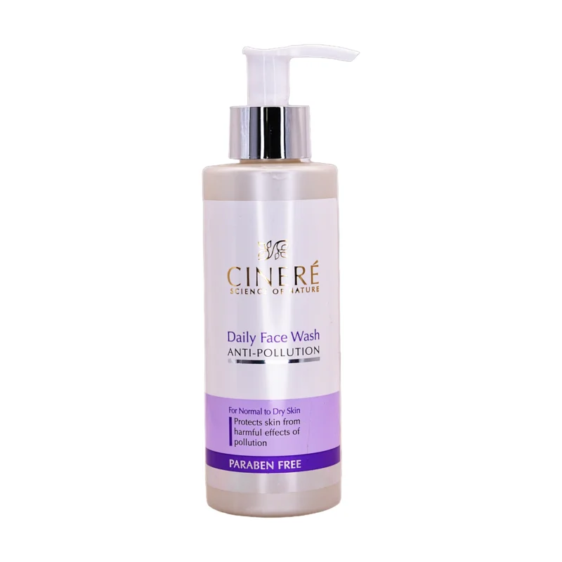 بطری پمپی ژل شستشوی صورت سینره مخصوص پوست معمولی تا خشک - نمای جلو بسته‌بندی