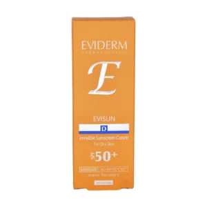 جعبه کرم ضد آفتاب بی‌رنگ اویدرم اویسان SPF50+ مخصوص پوست خشک - نمای جلوی بسته‌بندی