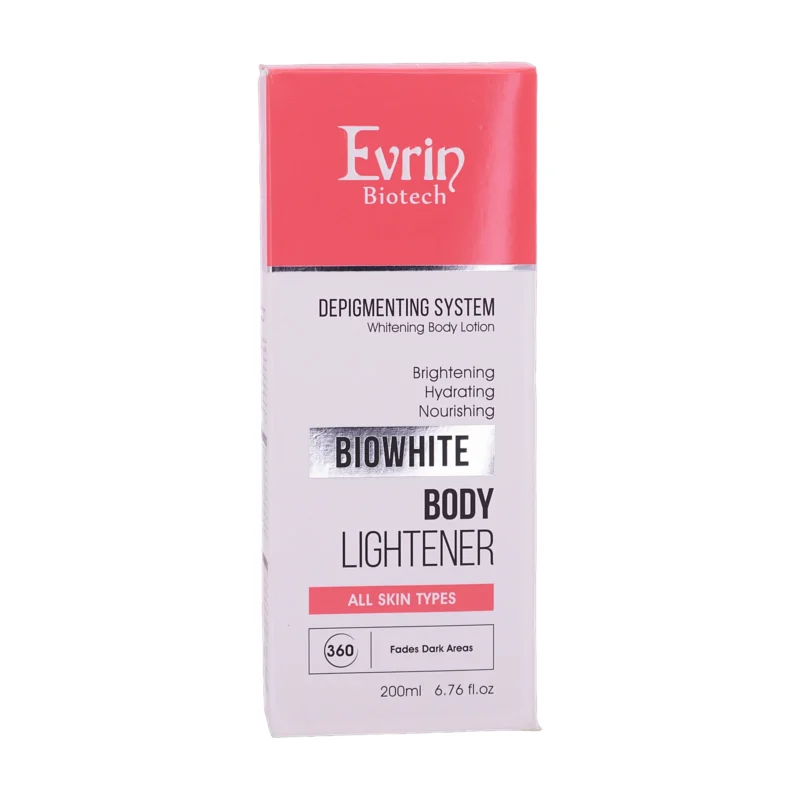 بسته‌بندی لوسیون روشن کننده بدن اورین بایوتک سری Biowhite - نمای جلو