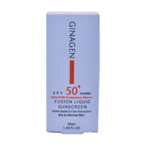 جعبه کرم ضد آفتاب بی‌رنگ SPF 50 ژیناژن مناسب پوست خشک و نرمال - نمای جلو