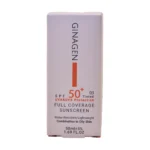 کرم ضد آفتاب رنگی ژیناژن SPF50+ شماره ۰۳ مخصوص پوست چرب - نمای جلو بسته‌بندی