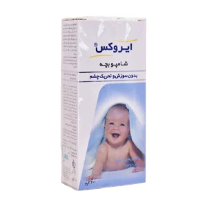 جعبه شامپو بچه ایروکس با تصویر نوزاد و حجم ۲۰۰ گرم - نمای جلو