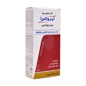جعبه شامپو ضد شوره سباروکس ایروکس مناسب موهای چرب - نمای جلو بسته‌بندی