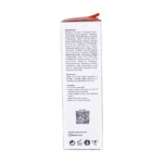 پنل کناری جعبه با فهرست ترکیبات و روش مصرف انگلیسی و کد QR