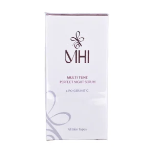جعبه سفید سرم شب Multi Tune Perfect Night Serum ام اچ آی با عبارت LIPO-CERAVIT C - نمای جلو بسته‌بندی