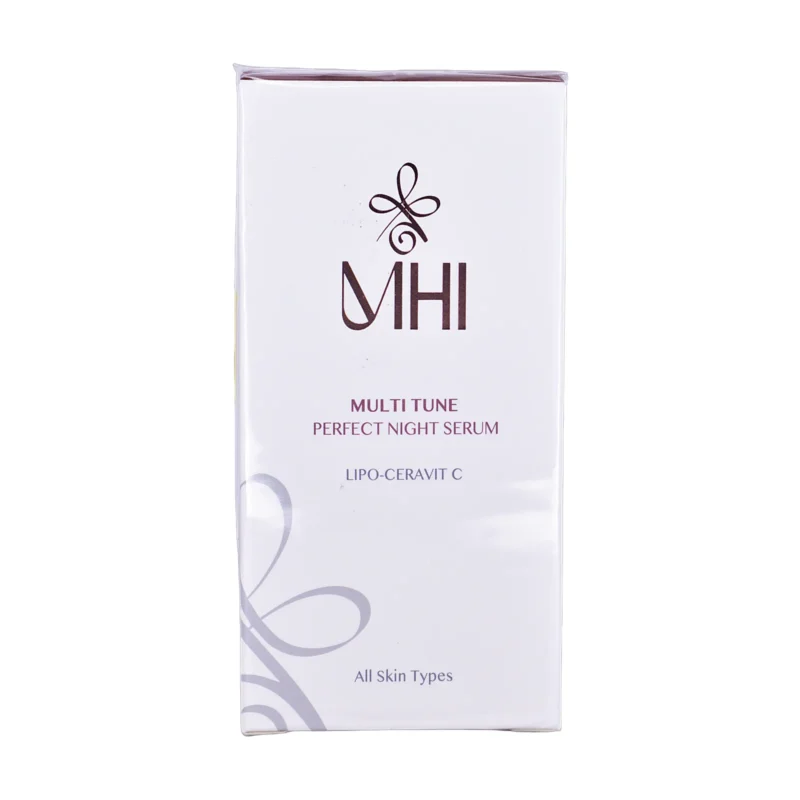 جعبه سفید سرم شب Multi Tune Perfect Night Serum ام اچ آی با عبارت LIPO-CERAVIT C - نمای جلو بسته‌بندی