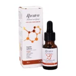 بطری شیشه‌ای قطره‌چکانی سرم دور چشم راکوتن در کنار جعبه