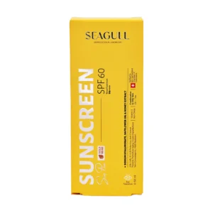 کرم ضد آفتاب رنگی سی‌گل SPF 60 بژ طلایی - نمای جلو بسته‌بندی