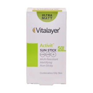 جعبه ضدآفتاب استیکی اکتیویت ویتالیر با SPF50+ - نمای جلو بسته‌بندی